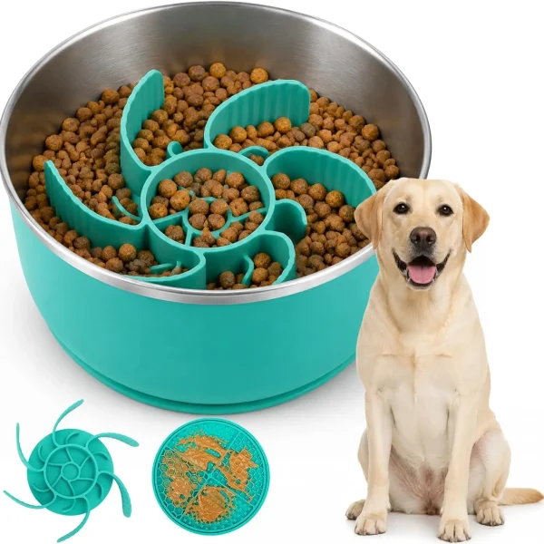 Stainless Steel Slow Feeder Dog Bowl