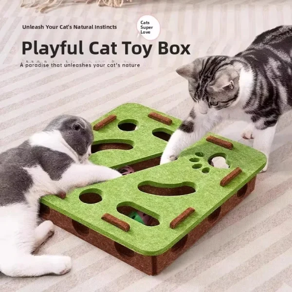 Cat Puzzle Toy Felt Puzzle Box With Ball